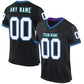 Custom Black Purple-Teal Mesh Authentic Throwback Football Jersey Limited