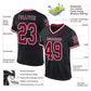 Custom Black Maroon-White Mesh Authentic Throwback Football Jersey Limited