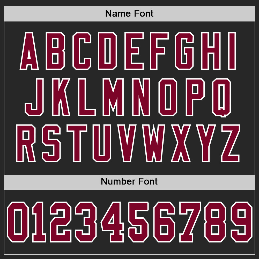 Custom Black Maroon-White Mesh Authentic Throwback Football Jersey Limited