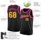 Custom Black Yellow-Pink Authentic Basketball Jersey Limited