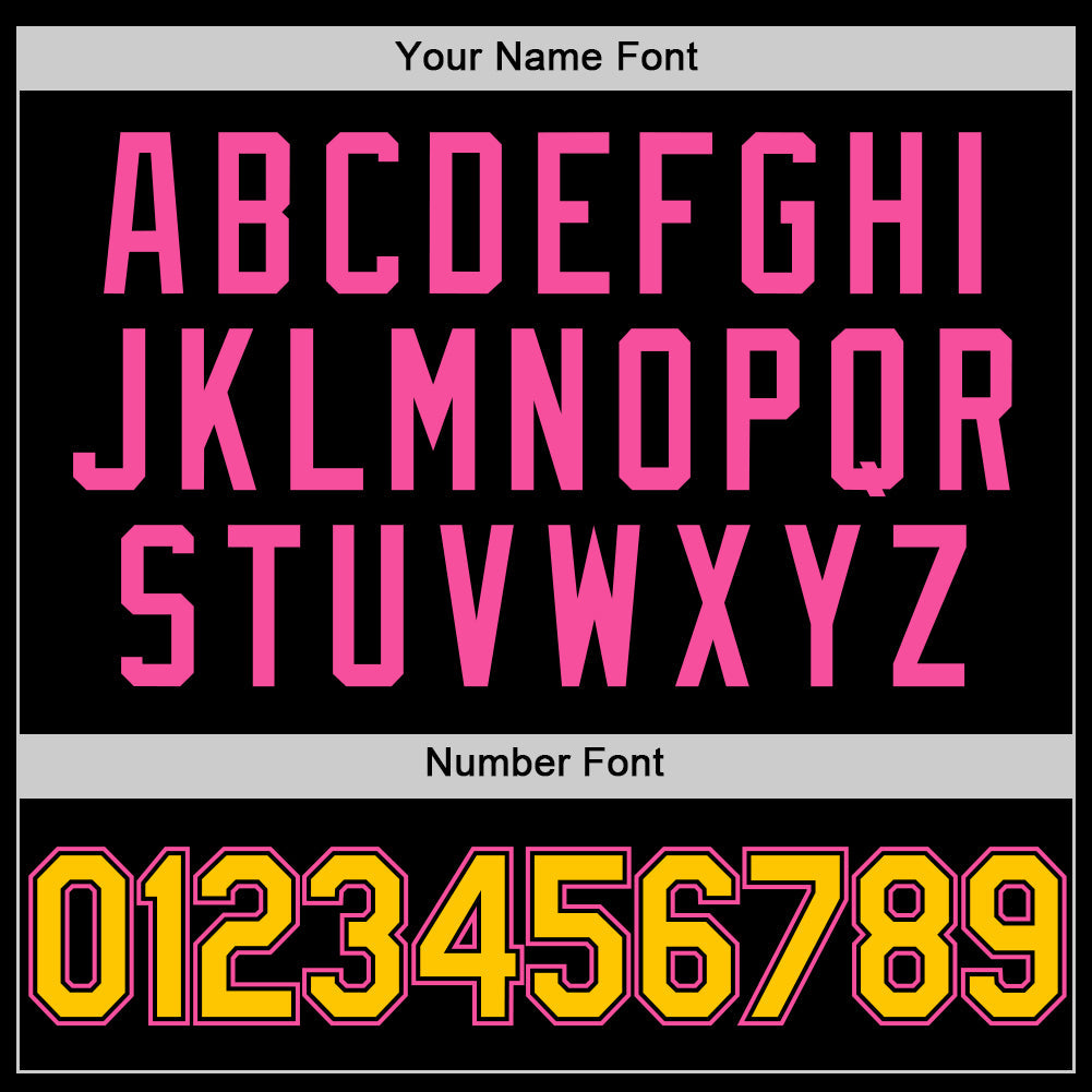 Custom Black Yellow-Pink Authentic Basketball Jersey Limited