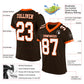 Custom Brown White-Orange Mesh Authentic Football Jersey Limited