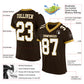 Custom Brown White-Old Gold Mesh Authentic Football Jersey Limited