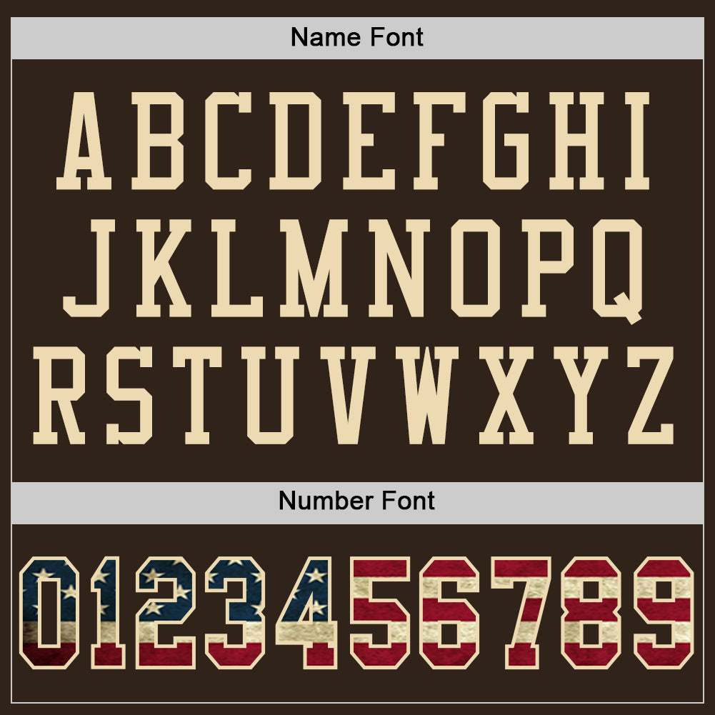 Custom Brown Vintage USA Flag-City Cream Mesh Authentic Football Jersey Limited
