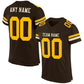 Custom Brown Gold-Cream Mesh Authentic Football Jersey Limited