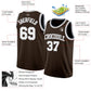 Custom Brown White-Gray Authentic Basketball Jersey Limited