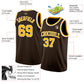 Custom Brown Gold-White Authentic Basketball Jersey Limited