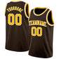 Custom Brown Gold-White Authentic Basketball Jersey