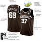 Custom Brown White Authentic Basketball Jersey Limited
