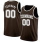 Custom Brown White Authentic Basketball Jersey