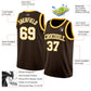 Custom Brown White-Gold Authentic Basketball Jersey Limited