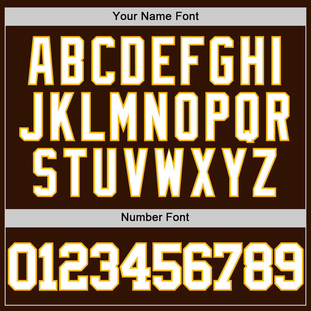 Custom Brown White-Gold Authentic Basketball Jersey Limited