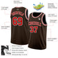 Custom Brown Red-White Authentic Basketball Jersey Limited