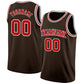 Custom Brown Red-White Authentic Basketball Jersey