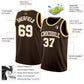 Custom Brown White-Old Gold Authentic Basketball Jersey Limited