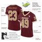 Custom Burgundy Old Gold-White Mesh Authentic Throwback Football Jersey Limited