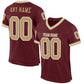 Custom Burgundy Old Gold-White Mesh Authentic Throwback Football Jersey Limited