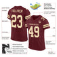 Custom Burgundy Cream Mesh Authentic Football Jersey Limited