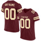 Custom Burgundy Cream Mesh Authentic Football Jersey Limited
