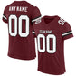 Custom Burgundy White-Black Mesh Authentic Football Jersey Limited