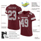 Custom Burgundy Gray-White Mesh Authentic Football Jersey Limited
