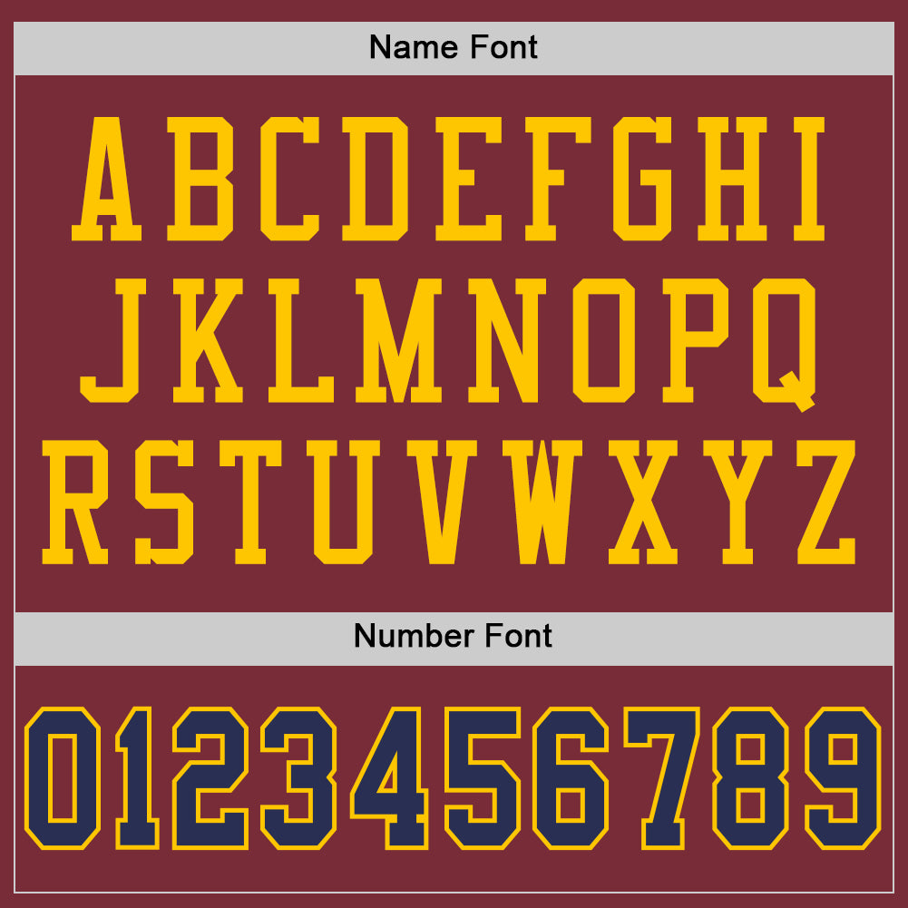 Custom Burgundy Navy-Gold Mesh Authentic Throwback Football Jersey Limited