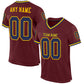 Custom Burgundy Navy-Gold Mesh Authentic Throwback Football Jersey Limited