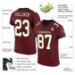 Custom Burgundy Cream-Black Mesh Authentic Football Jersey Limited