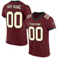 Custom Burgundy Cream-Black Mesh Authentic Football Jersey Limited