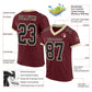 Custom Burgundy Black-Cream Mesh Authentic Football Jersey Limited