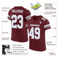 Custom Burgundy White-Gray Mesh Authentic Football Jersey Limited