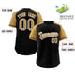 Custom Black Gold-White Raglan Sleeves Authentic Baseball Jersey Limited