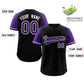 Custom Black Purple-White Raglan Sleeves Authentic Baseball Jersey Limited