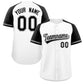 Custom White Black-White Raglan Sleeves Authentic Baseball Jersey
