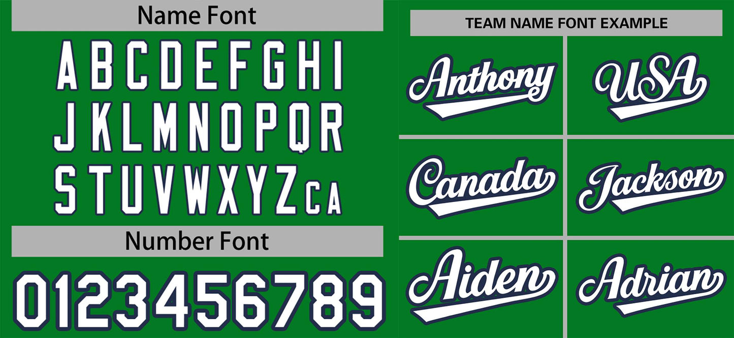 Custom Green White-Navy Raglan Sleeves Authentic Baseball Jersey Limited