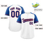 Custom White Royal-Red Raglan Sleeves Authentic Baseball Jersey Limited
