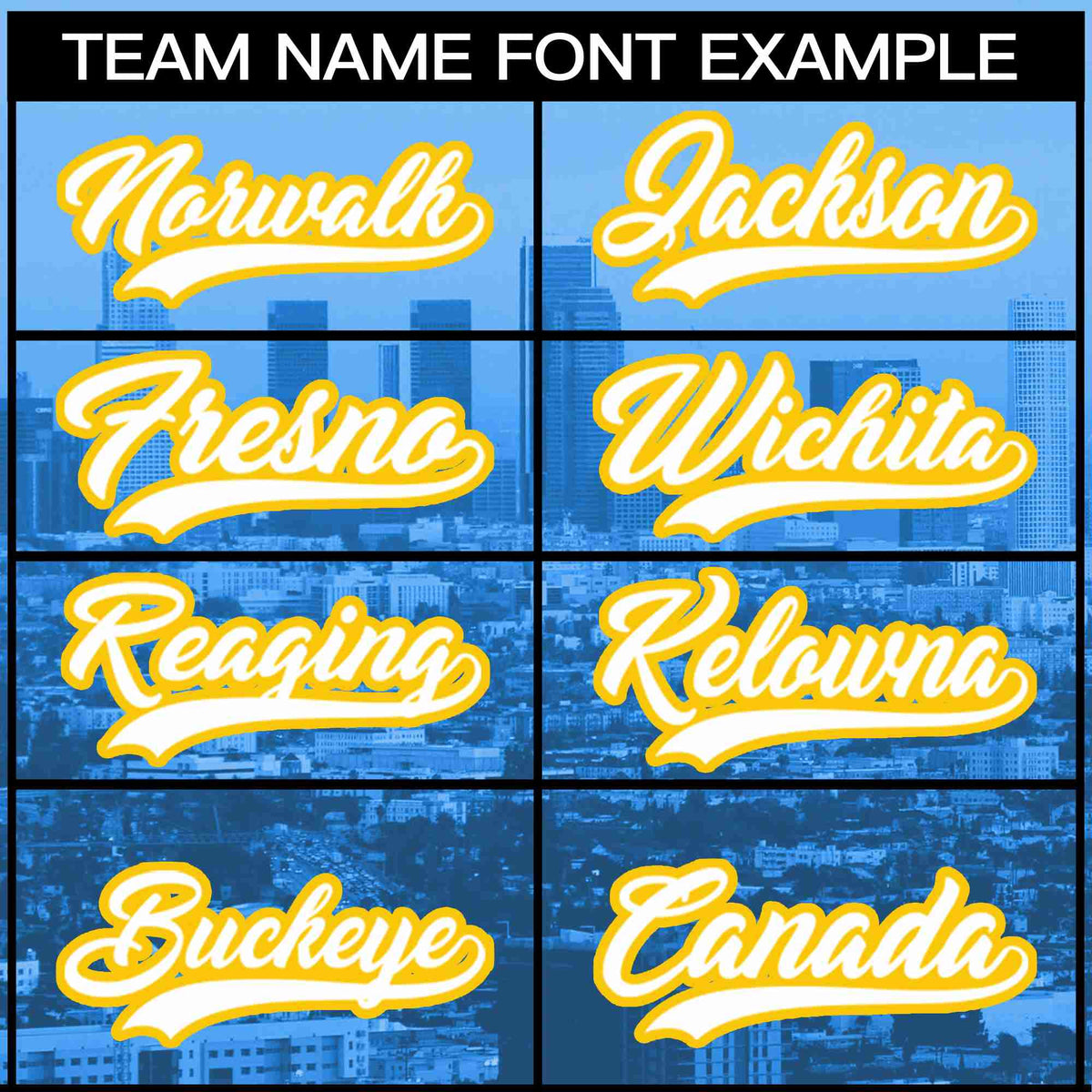 Custom Powder Blue White-Yellow Los Angeles City Connect Baseball Jersey Limited