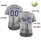 Custom Gray Navy-White New York City Connect Baseball Jersey Limited