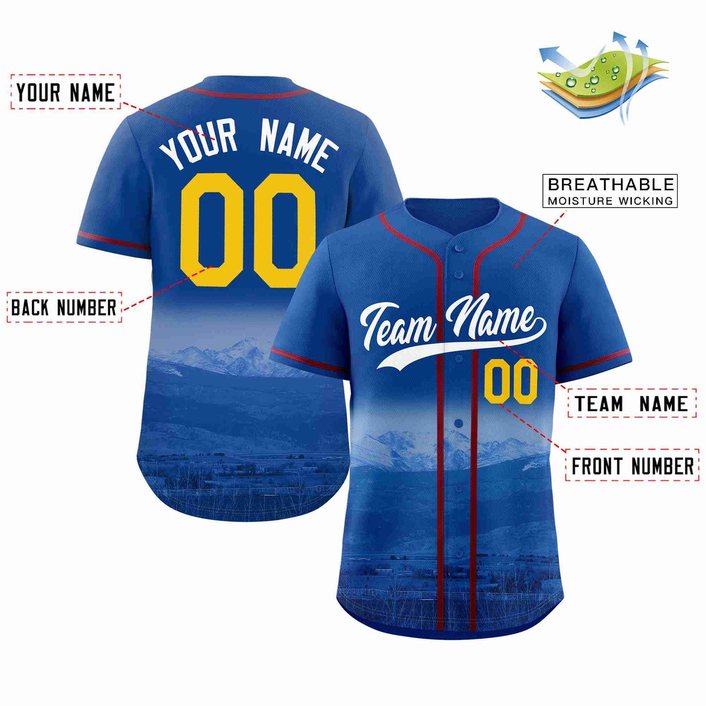 Custom Royal White-Royal Denver City Connect Baseball Jersey Limited
