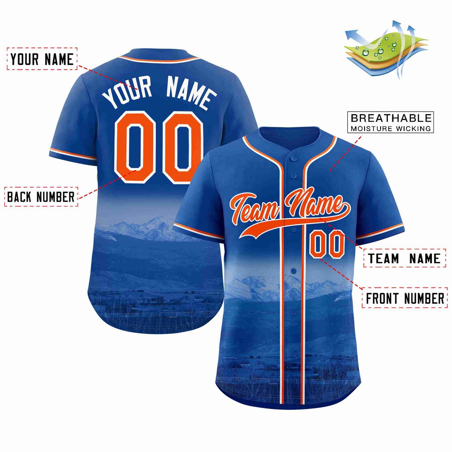 Custom Royal Orange-White Denver City Connect Baseball Jersey Limited