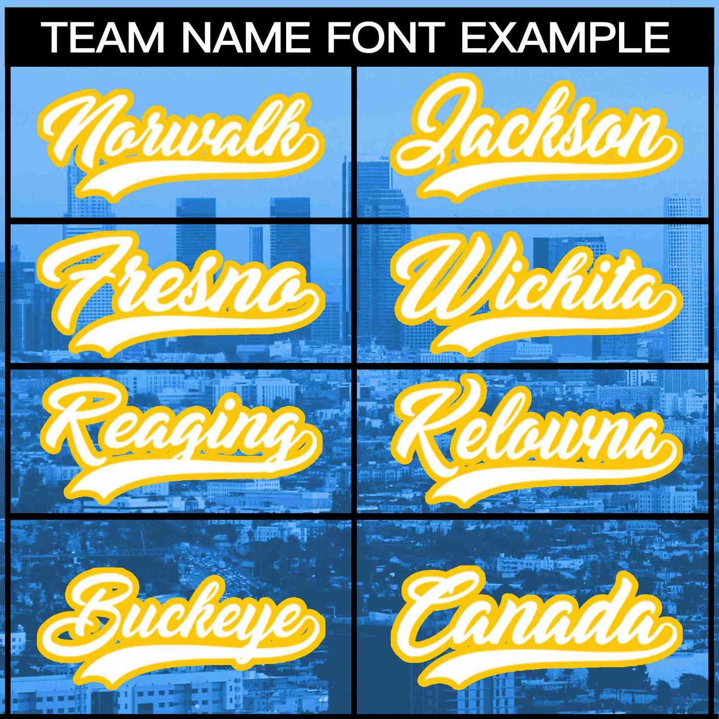 Custom Powder Blue White-Yellow Los Angeles City Connect Baseball Jersey Limited