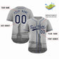 Custom Gray Navy-White New York City Connect Baseball Jersey Limited