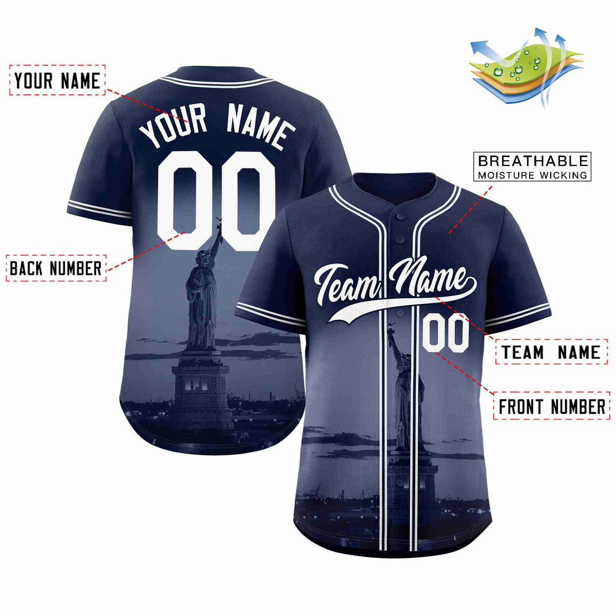 Custom Navy White-Navy New York City Connect Baseball Jersey Limited