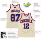 Custom Cream Royal-Red Authentic Throwback Basketball Jersey Limited