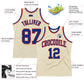 Custom Cream Royal-Orange Authentic Throwback Basketball Jersey Limited