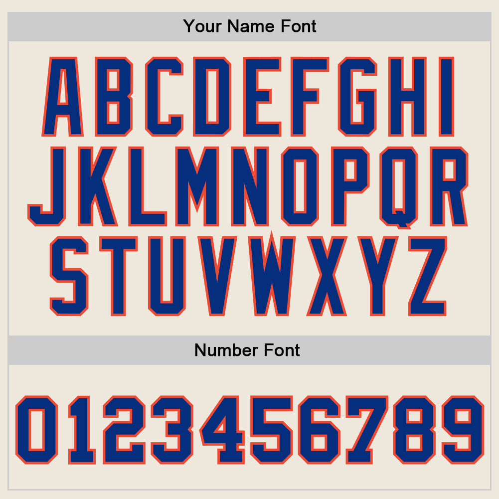 Custom Cream Royal-Orange Authentic Throwback Basketball Jersey Limited