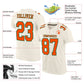 Custom Cream Orange-Kelly Green Mesh Authentic Football Jersey Limited