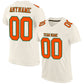 Custom Cream Orange-Kelly Green Mesh Authentic Football Jersey Limited