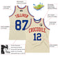 Custom Cream Royal-Red Authentic Throwback Basketball Jersey Limited