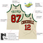 Custom Cream Red-Green Authentic Throwback Basketball Jersey Limited